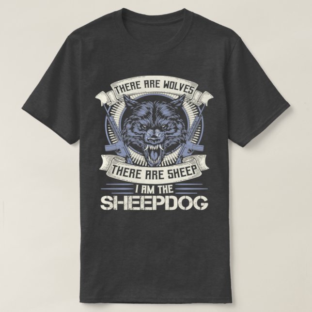 T-shirt Police de moto Wolf Biker (Design devant)