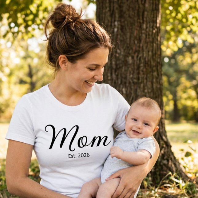 T-shirt Police d'écriture noire établie Maman (Créateur téléchargé)