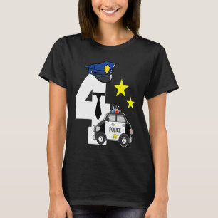 T-shirt Police drôle 4 ans mignonne police voiture Lover 4