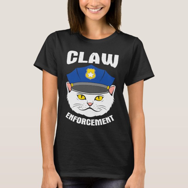 T-shirt police du chat texte pun papa blague (Devant)