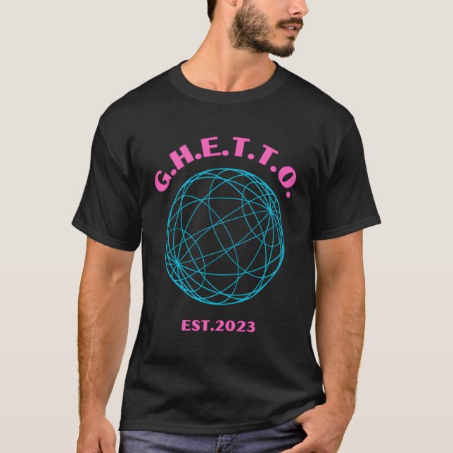 T-shirt Police Du Ghetto K Et Turquoise (Devant)