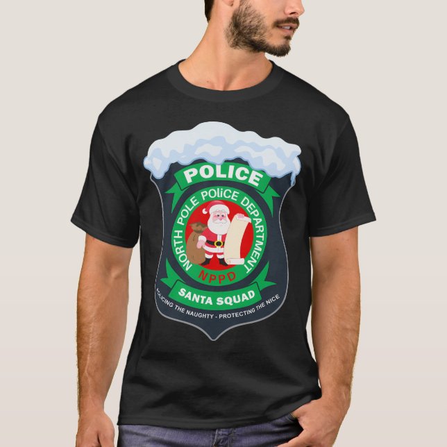 T-shirt Police du Pôle Nord Service de Père Noël Squad Bad (Devant)