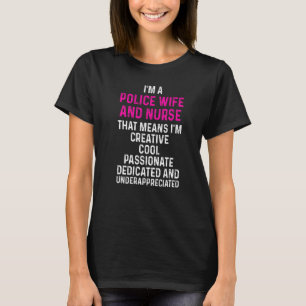 T-shirt Police Femme Infirmière Vie Rn Maman 35
