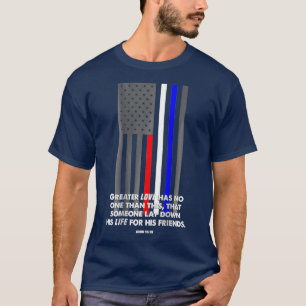 T-shirt Police incendie EMS Premier répondeur Bible Verse