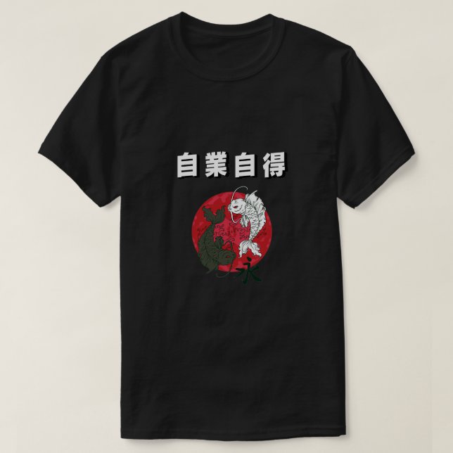 T-shirt Police japonaise avec poisson koi (Design devant)