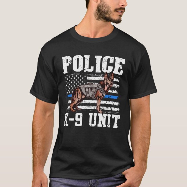T-shirt Police K9 Unité berger allemand police chien améri (Devant)