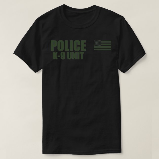 T-shirt Police K9 Unité OD Drapeau vert (Design devant)