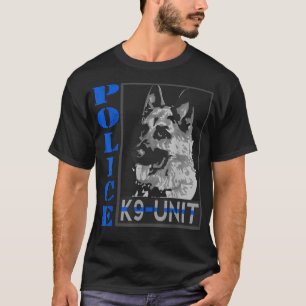 T-shirt Police K-9 Unité Mince Ligne bleue Officier Chien