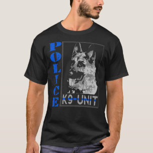 T-shirt Police K 9 Unité Mince Ligne bleue Officier Chien