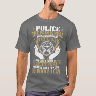 T-shirt Police La Douleur Est Vraiment Fier Police T Shirt