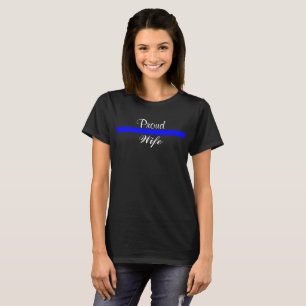 T-shirt Police Ligne Bleue Mince Soutien Fier Femme