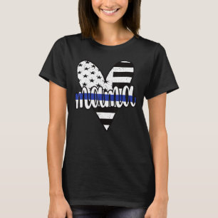T-shirt Police Mama Us Drapeau Fière Police Officier Maman