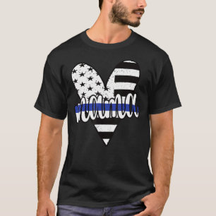 T-shirt Police Mama Us Drapeau Fière Police Officier Maman