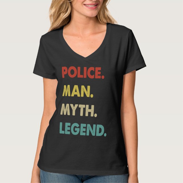 T-shirt Police Man Myth Legend (Devant)