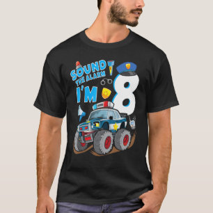 T-shirt Police Monster Car 8e anniversaire Boy Cop Policem