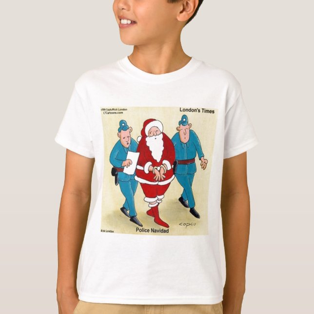 T-shirt Police Navidad : Père Noël A Été Très Mauvais (Devant)