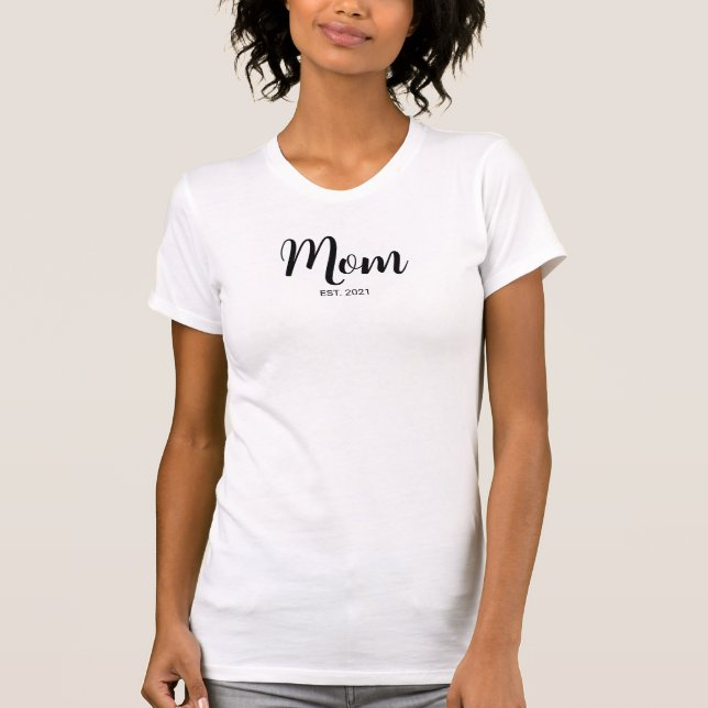 T-shirt Police noire script maman établie (Devant)