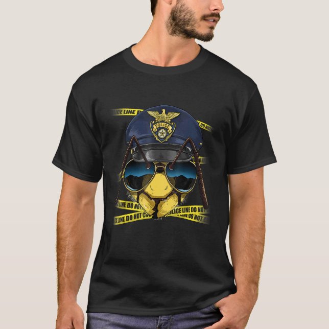 T-shirt Police Officer Bee PD Cop Detective Animal Insect  (Devant)