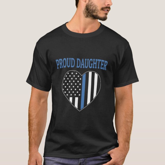 T-shirt Police Officer Daughter Proud Daughter (Devant)