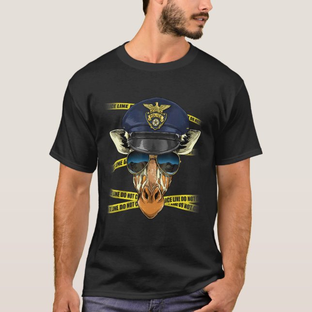 T-shirt Police Officer Giraffe PD Cop Crime Scene Giraffe (Devant)
