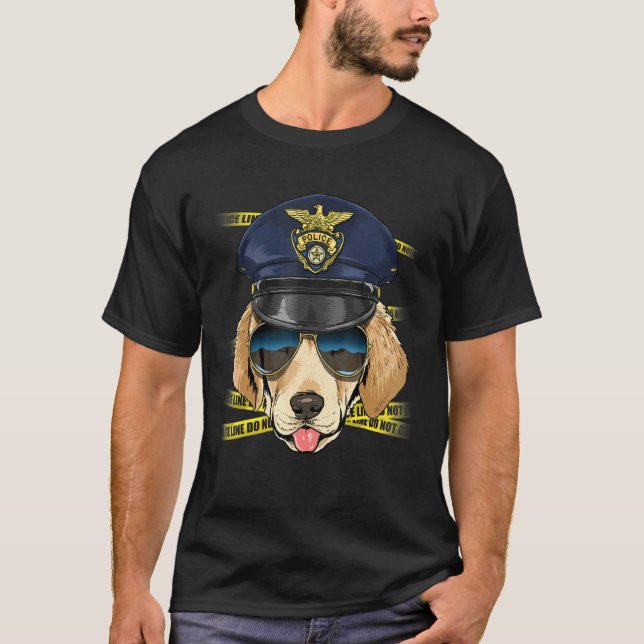 T-shirt Police Officer Labrador Retriever Cop Crime Scene  (Devant)