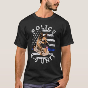 T-shirt Police Officier Allemand Berger Police K9 Unité Us