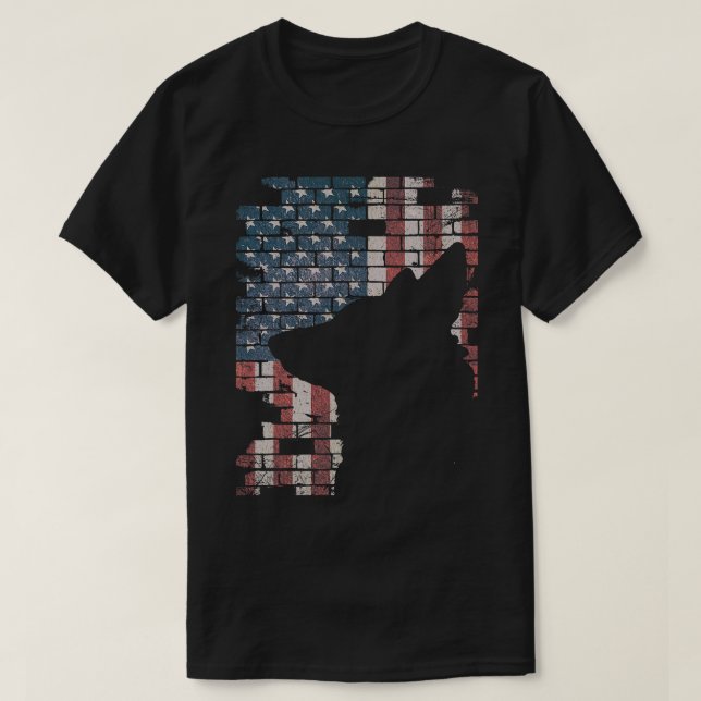 T-shirt Police Officier Chien Shep PD Drapeau américain Si (Design devant)