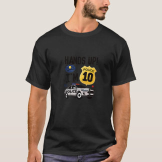 T-shirt Policier 10e Anniversaire Garçon 10 ans Police de