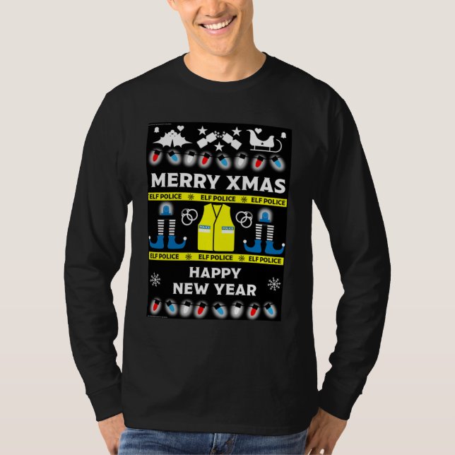 T-shirt Policier affreux pull xmas (Devant)