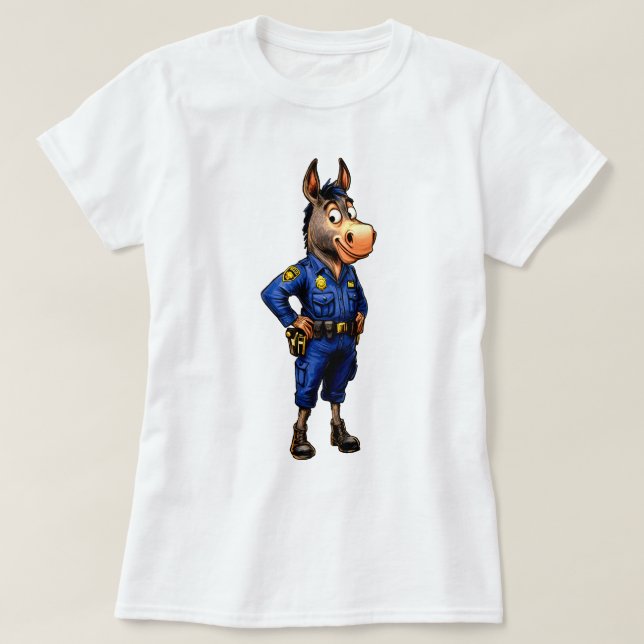 T-shirt Policier Âne (Design devant)