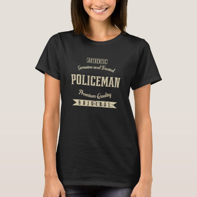 T-shirt Policier authentique et digne de confiance Agent d (Devant)
