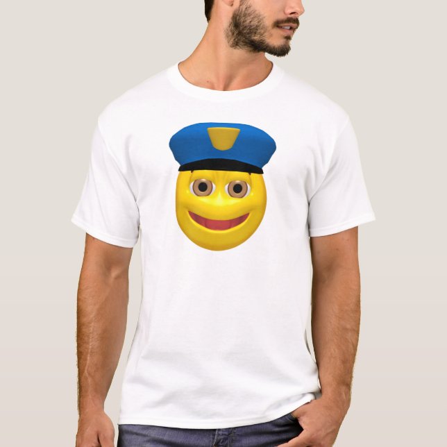 T-shirt Policier jaune heureux (Devant)