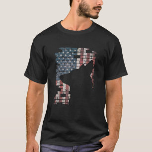 T-shirt Policier K9 Chien Shep PD Drapeau américain Silho