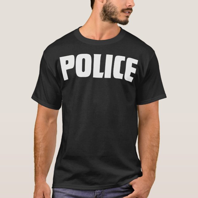 T-shirt Policière Costume Cop Officier Uniforme Halloween  (Devant)