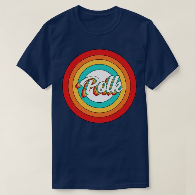 T-shirt Polk Nom Chemise Vintage Polk Cercle (Design devant)