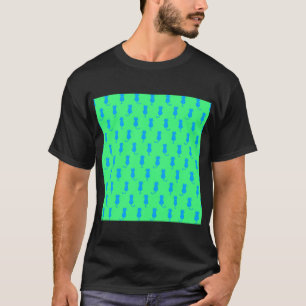 T-shirt Polka Dot Motif Pop Art Cat In Blue and Lime