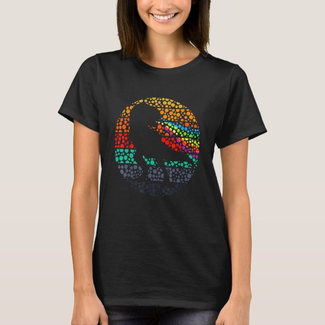 T-shirt Polka Dot T Rex Dinosaur Rainbow Fire Internationa (Devant)