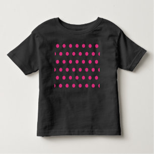 T-shirt Polka Dot Toddler (noir et rose néon)