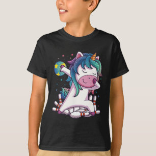 T-shirt Polka Dot Unicorn Bowling Anniversaire cadeau pour