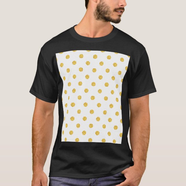 T-shirt Polka Gold Parties scintillant points Texture (Devant)