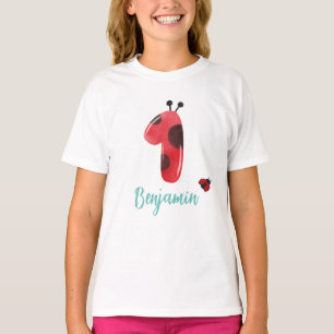 T-shirt Polka rouge mignon point Ladybug 1er anniversaire