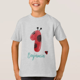 T-shirt Polka rouge mignon point Ladybug 1er anniversaire