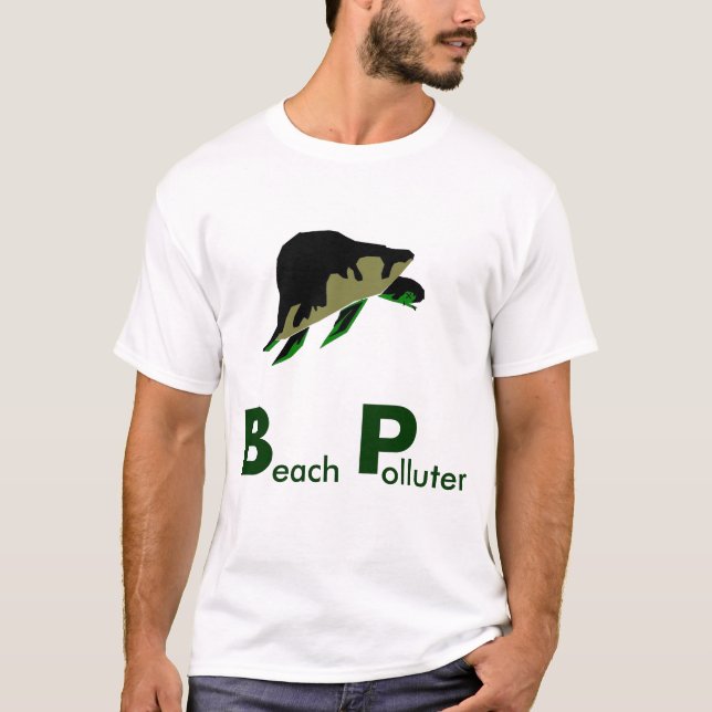T-shirt Pollueurs de plage - nous devons boycotter BP (Devant)
