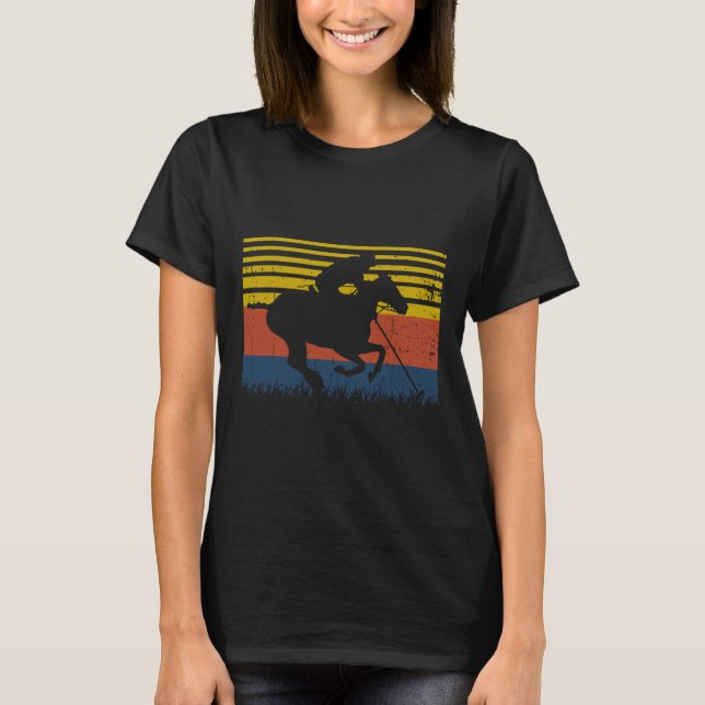 T-shirt Polo Joueurs Horseback équitation Cheval Equestre  (Devant)