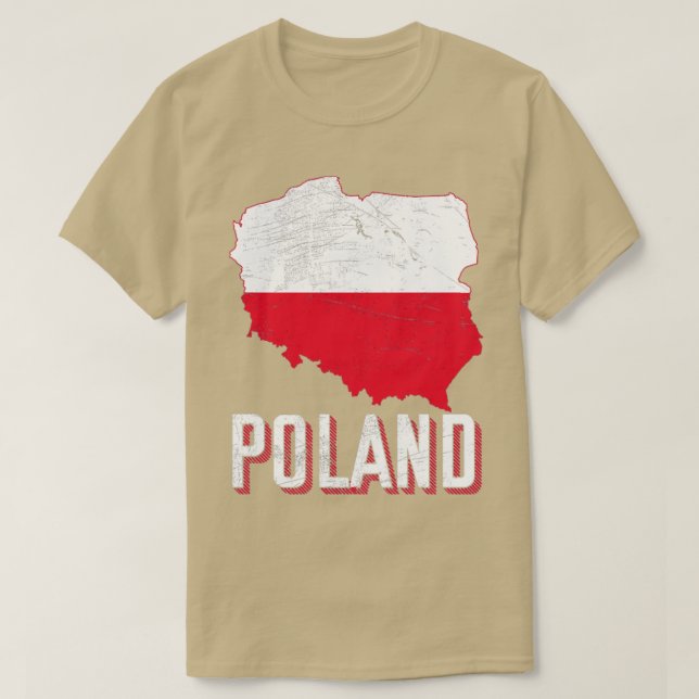 T-shirt Pologne Carte drapeau polonais (Design devant)