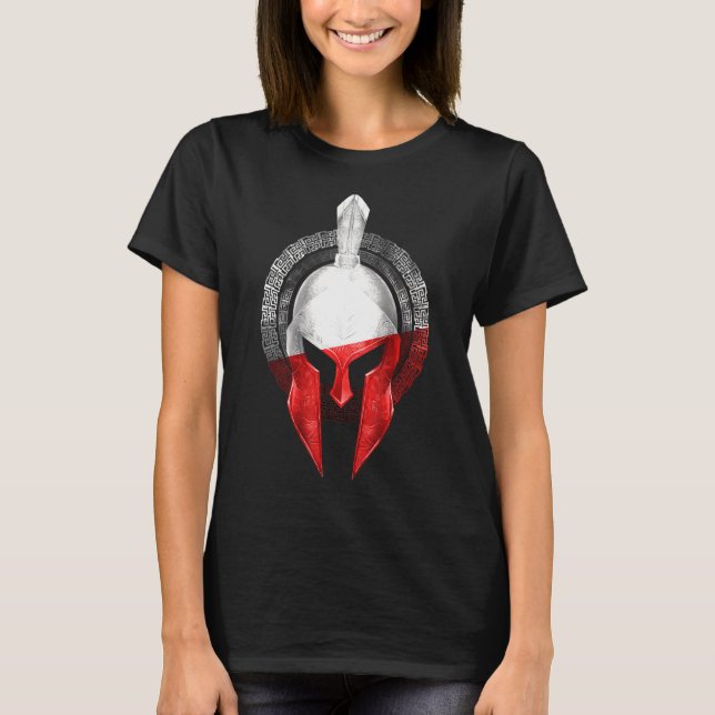 T-shirt Pologne Casque spartiate Polska Sparta Gladiator D (Devant)