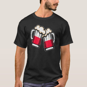T-shirt Pologne Drapeau Beer Mug Cool Bière polonaise
