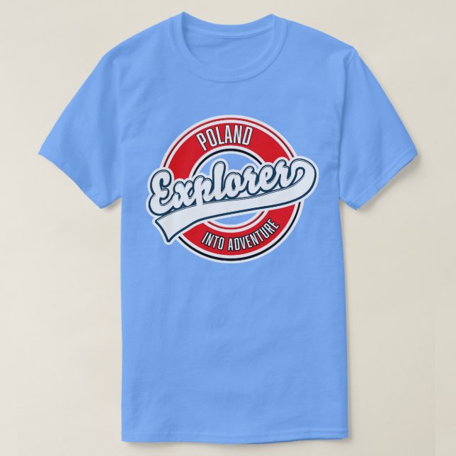 T-shirt Pologne explorateur dans le logo aventure (Design devant)