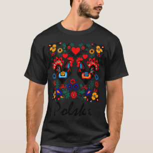 T-shirt Pologne Fleurs d'art populaire polonais Wycinanki 