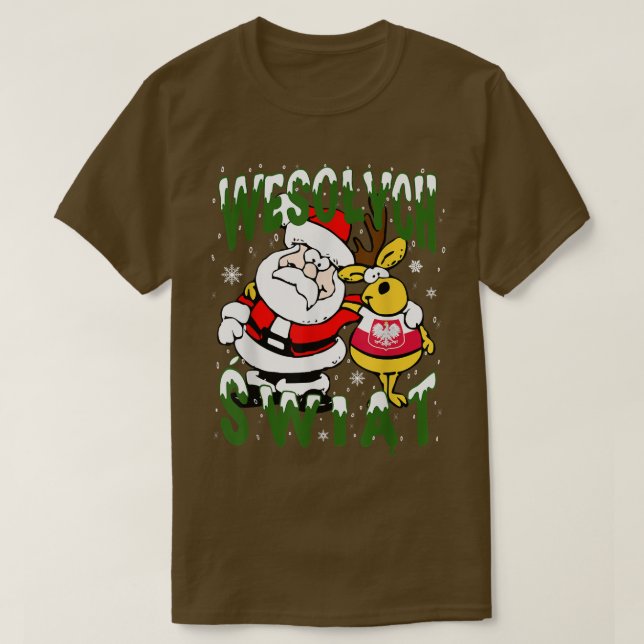 T-shirt Pologne Noël polonais Joyeux Noël Wesolych Swiat (Design devant)